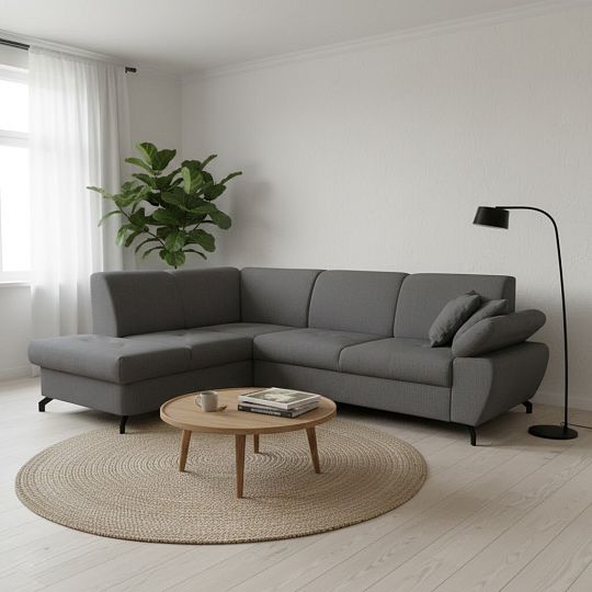 CORIAL rohová sedací souprava, pravá, antracit Aragon 97