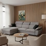 OPTIMAL II TRENDY rohová sedací souprava pravá, šedá Bubble 06