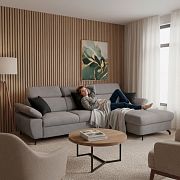 OPTIMAL II TRENDY rohová sedací souprava levá, šedá Bubble 06