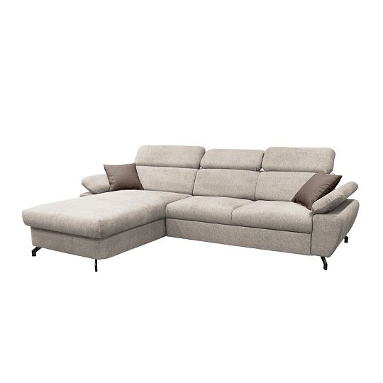 OPTIMAL II TRENDY rohová sedací souprava pravá, bílá káva Bubble 02