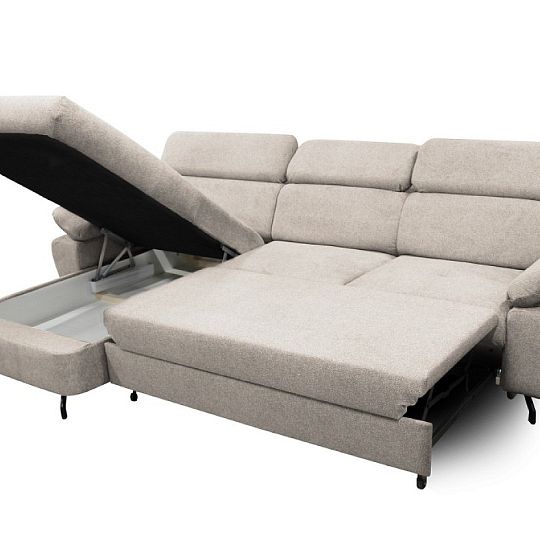 OPTIMAL II TRENDY rohová sedací souprava pravá, bílá káva Bubble 02