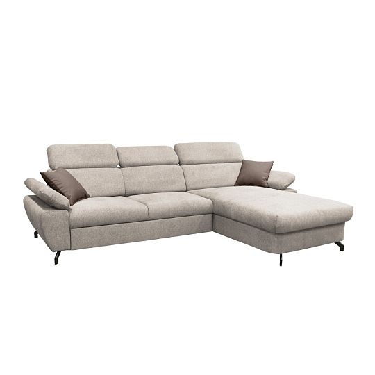 OPTIMAL II TRENDY rohová sedací souprava levá, bílá káva Bubble 02