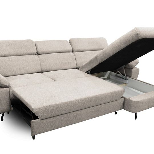 OPTIMAL II TRENDY rohová sedací souprava levá, bílá káva Bubble 02