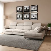 DABLIN MAXI rohová sedací souprava, levá, bílá káva Bubble 03