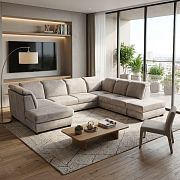 IRIS sedací souprava do U, pravá, hnědá Aragon 20