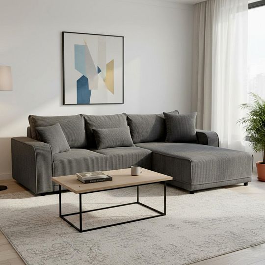 PIREUS rohová sedací souprava UNI, tmavě šedá Poso 60