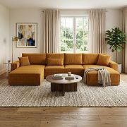 PIREUS sedací souprava do U, univerzální, skořicová Poso 01