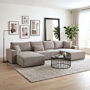 PIREUS sedací souprava do U, univerzální, cappuccino Poso 02