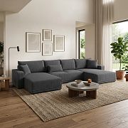 PIREUS sedací souprava do U, univerzální, antracit Poso 34