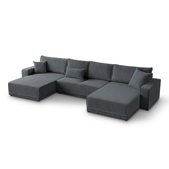 PIREUS sedací souprava do U, univerzální, antracit Poso 34