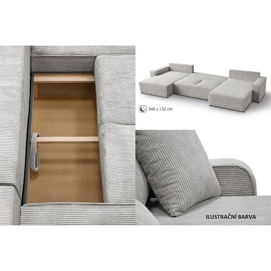 PIREUS sedací souprava do U, univerzální, antracit Poso 34