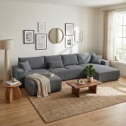 PIREUS sedací souprava do U, univerzální, tmavě šedá Poso 60