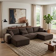 PIREUS sedací souprava do U, univerzální, hnědá Poso 06