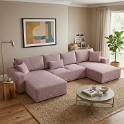 PIREUS sedací souprava do U, univerzální, starorůžová Poso 27