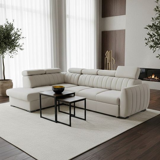 CUBE sedací souprava, pravá, smetanová Castel 03