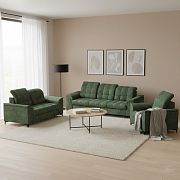 SIESTA sedací souprava 3R+2+1, olivová Bankok Forest