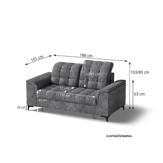 SIESTA sedací souprava 3R+2+1, šedá Bankok Ash