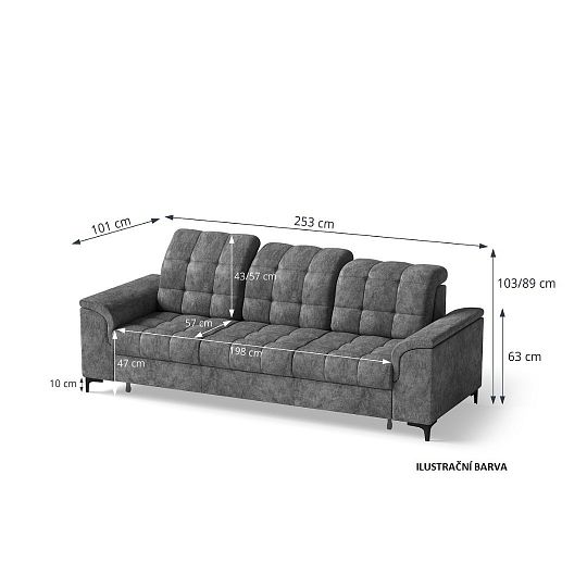 SIESTA sedací souprava 3R+2+1, šedá Bankok Ash