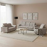 SIESTA sedací souprava 3R+2+1, krémová Bankok Almond