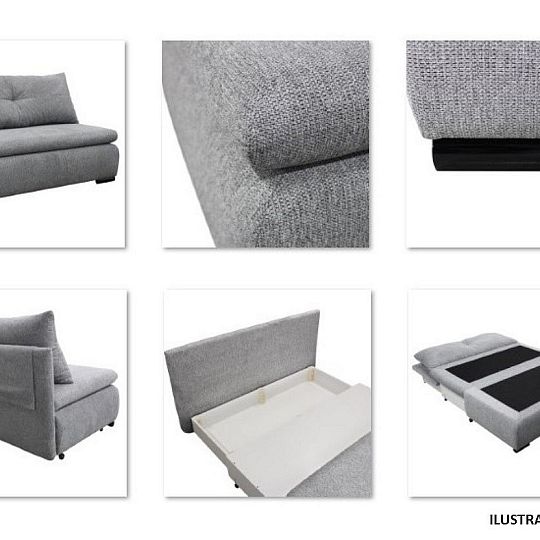 LINDA 2 rozkládací pohovka, antracitová Aragon 97