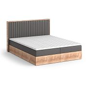 PERLA NEW manželská postel + matrace a topper, 180 cm, šedá