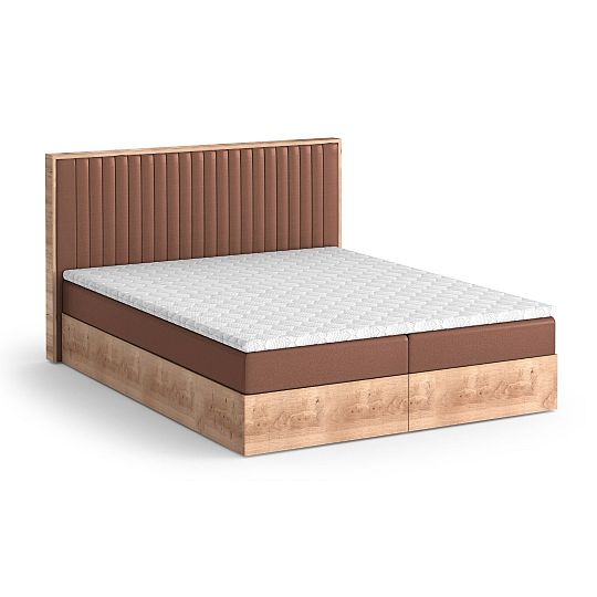 PERLA NEW manželská postel + matrace a topper, 180 cm, terracota