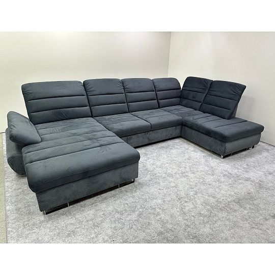 ROMANTIKA sedací souprava do U, levá, tmavě šedá Manila 19