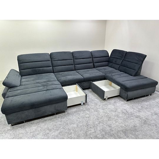 ROMANTIKA sedací souprava do U, levá, tmavě šedá Manila 19