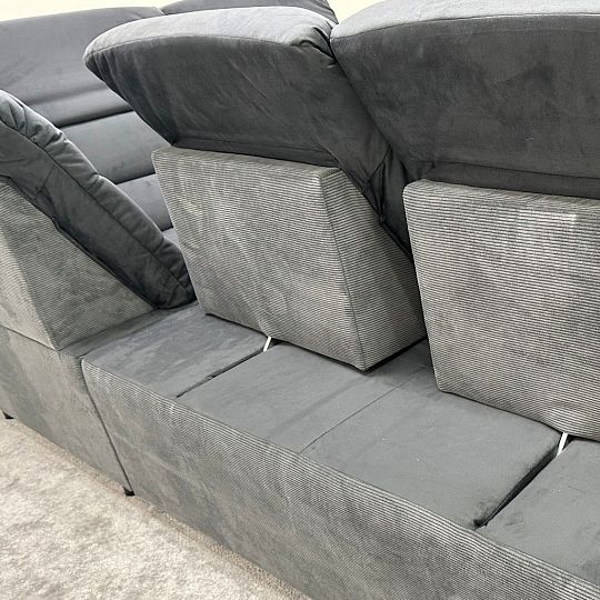 ROMANTIKA sedací souprava do U, levá, tmavě šedá Manila 19