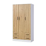 PRESTIGE NEW 01 šatní skříň, bílá/dub artisan/úchyt černá