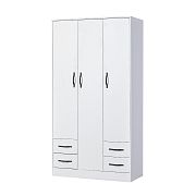 PRESTIGE NEW 01 šatní skříň, bílá/bílá/úchyt černá