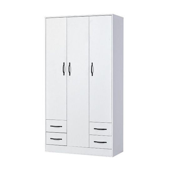 PRESTIGE NEW 01 šatní skříň, bílá/bílá/úchyt černá