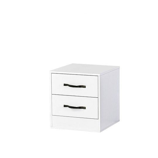 PRESTIGE NEW 05 noční stolek, bílá/bílá/úchyt černá