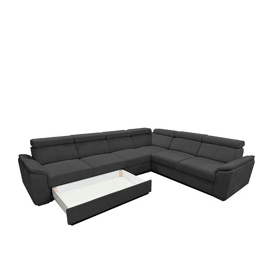 OXFORD rohová sedací souprava, univerzální, černá Wind 99