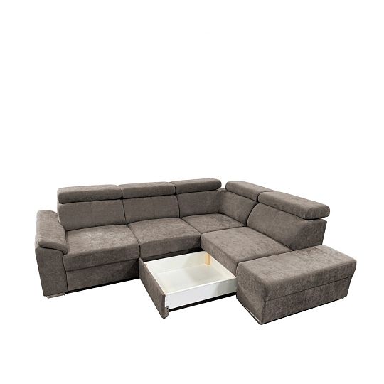 DOMINO rohová sedací souprava, levá, hnědá Wind 21