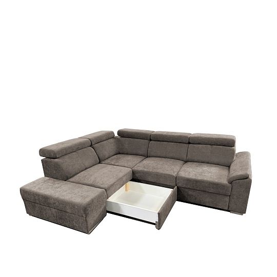 DOMINO rohová sedací souprava, pravá, hnědá Wind 21