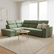 DOMINO rohová sedací souprava, pravá, olivová Wind 34