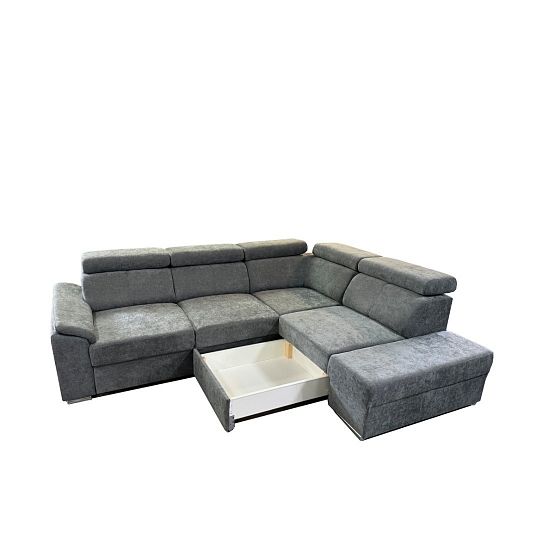 DOMINO rohová sedací souprava, levá, šedá Wind 89
