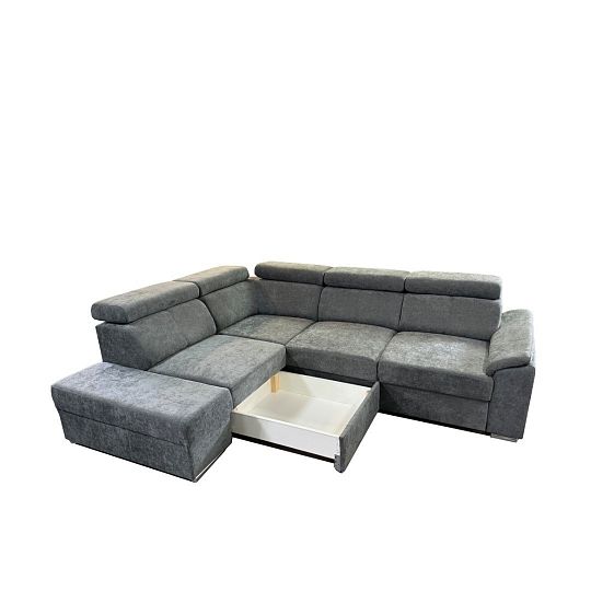 DOMINO rohová sedací souprava, pravá, šedá Wind 89
