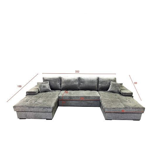 ORFA VELIRA sedací souprava do U, univerzální, šedá Aragon 93