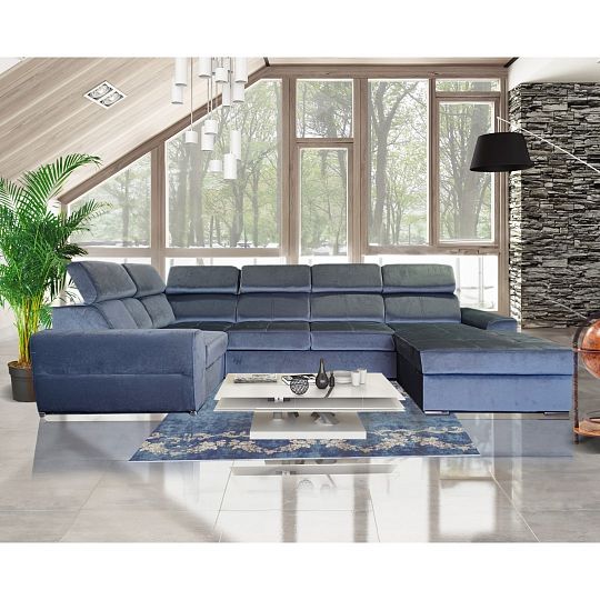 CARI NEW PANORAMIC sedací souprava do U, pravá, šedá Amon 11