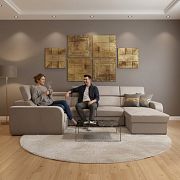 ELIZA sedací souprava do U, pravá, béžová Manila 02