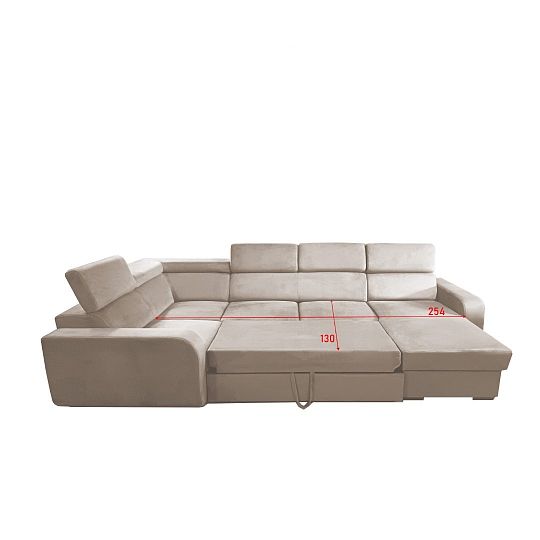 ELIZA sedací souprava do U, pravá, béžová Manila 02