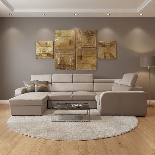 ELIZA sedací souprava do U, levá, béžová Manila 02