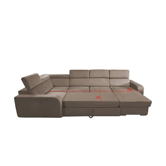 ELIZA sedací souprava do U, pravá, šedobéžová Manila 03