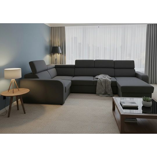 ELIZA sedací souprava do U, pravá, grafit Manila 19