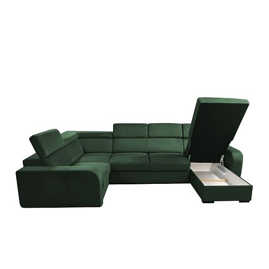 ELIZA sedací souprava do U, pravá, tmavě zelená Manila 35