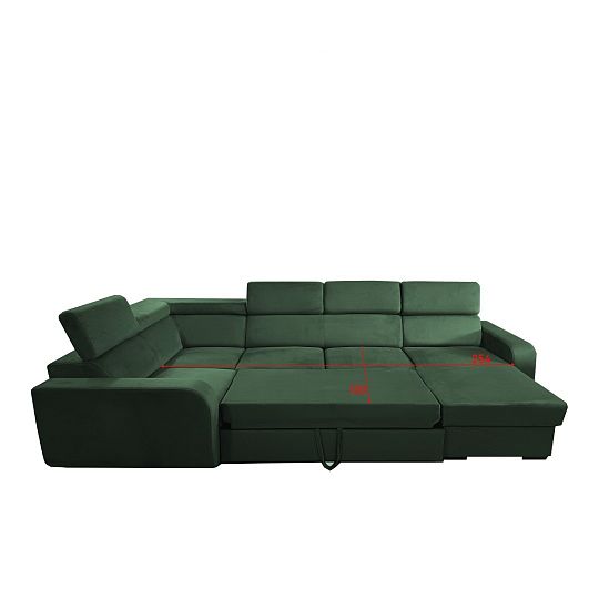 ELIZA sedací souprava do U, pravá, tmavě zelená Manila 35