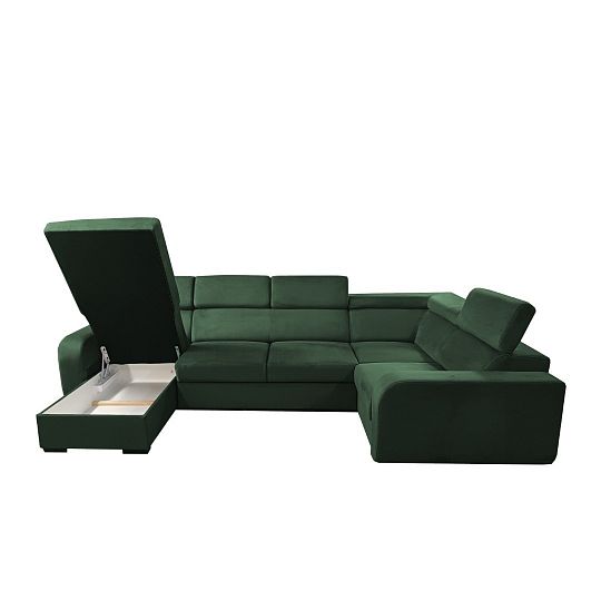 ELIZA sedací souprava do U, levá, tmavě zelená Manila 35