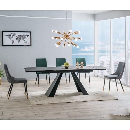 TRENDY SALVADOR rozkládací jídelní stůl 120 cm, černá